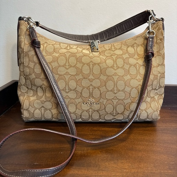 Coach Outline Signature East West Celeste Convertible Hobo Brown, With Wear P - Picture 1 of 16